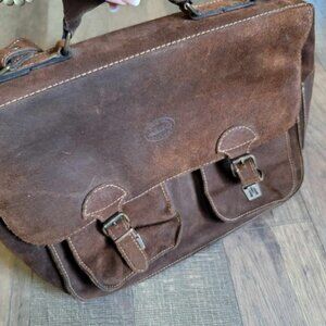 Aldo Original Classic brown suede briefcase/school/work bag. GUC